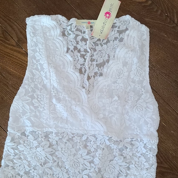 Wishful Park Tops - NWT- White Lace Bodysuit